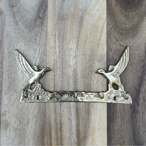 SOLD vintage brass • bird key ring holder • wall hang
